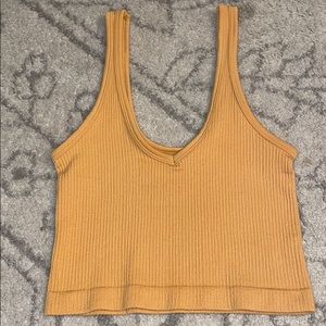 yellow drew ribbed seamless urban outfitters tank